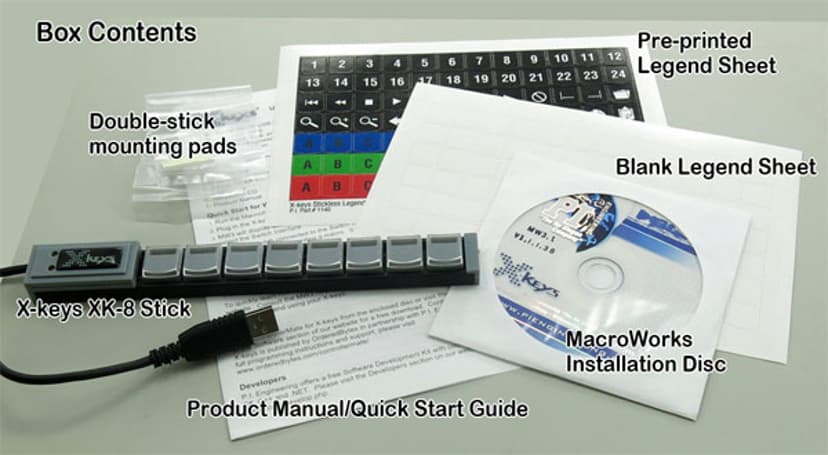 Direktronik Xkeys Xk8 USB Stick Keys With 8 Programmable Keys Kabel