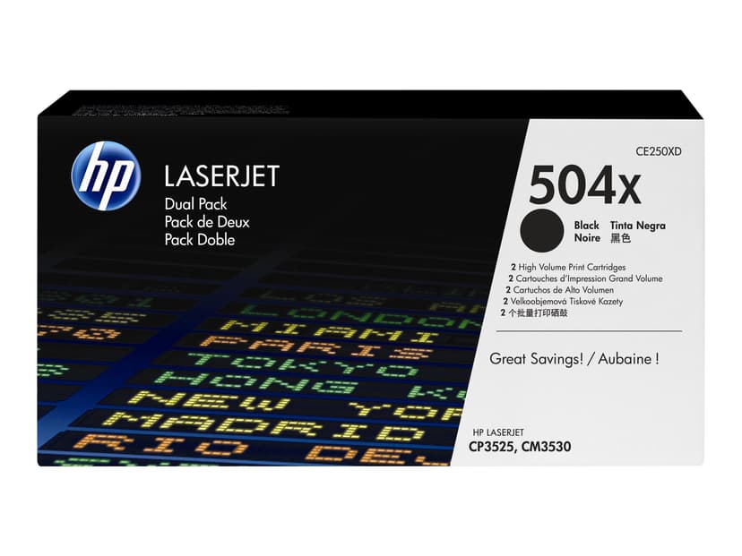 HP Toner Zwart 504X - CE250XD 2-Pack