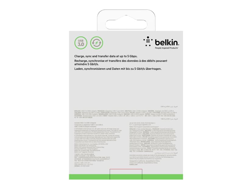Belkin Adapter USB C USB A Sort