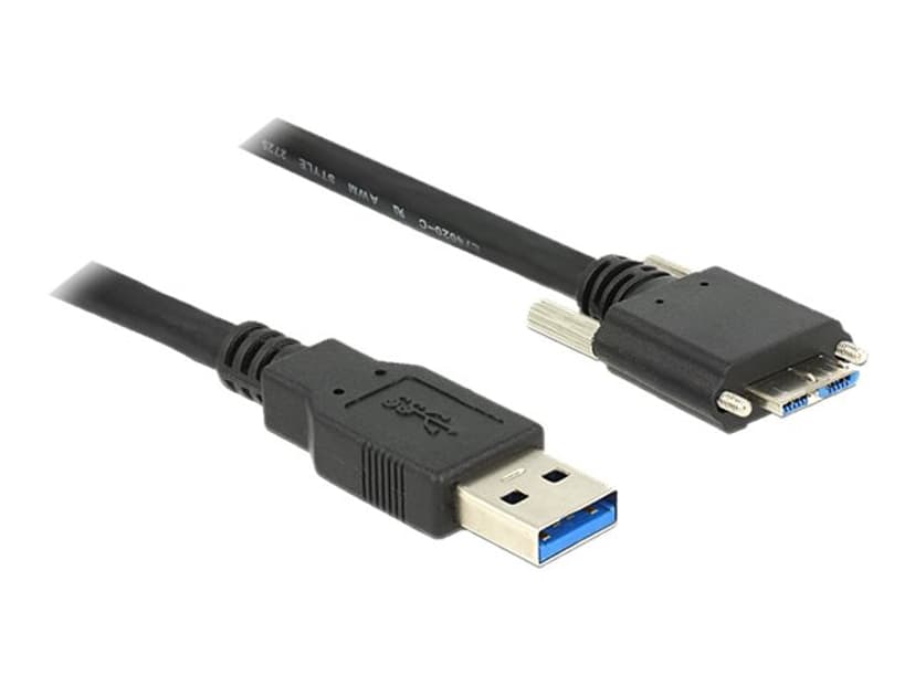 Delock USB-kabel 3m USB-A Micro USB-B Svart