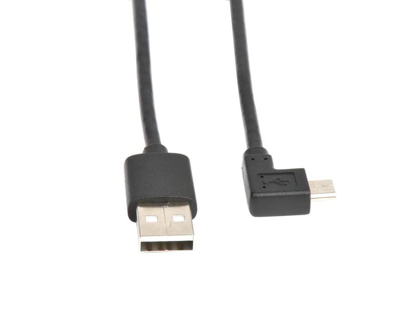 Prokord USB-kabel Högervinklad 2m USB A Micro-USB B Svart