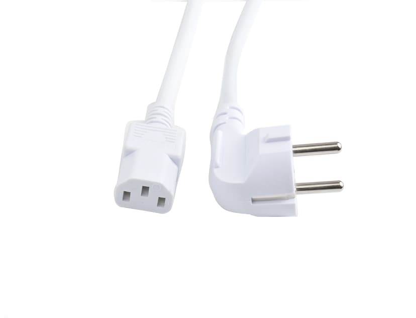 Prokord Strömkabel 1m CEE7/7 C13 Vit