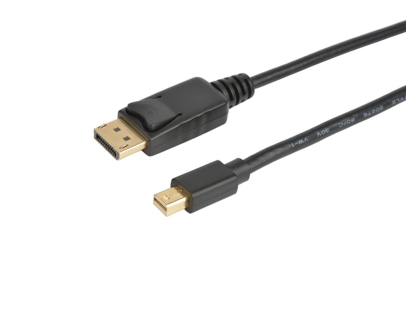 Prokord DisplayPort-kabel 2m 2m Mini DisplayPort DP DisplayPort MDP Svart