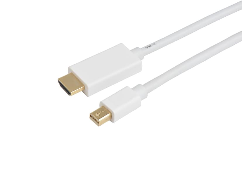 Prokord HDMI-kabel 3m Mini DisplayPort HDMI Hvit