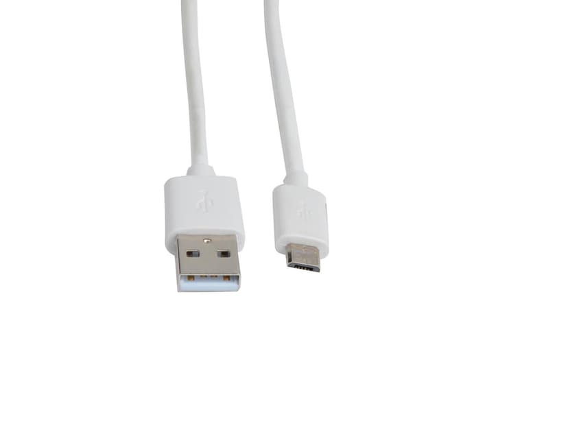 Prokord USB-kabel 2m USB-A Micro USB-B Hvit