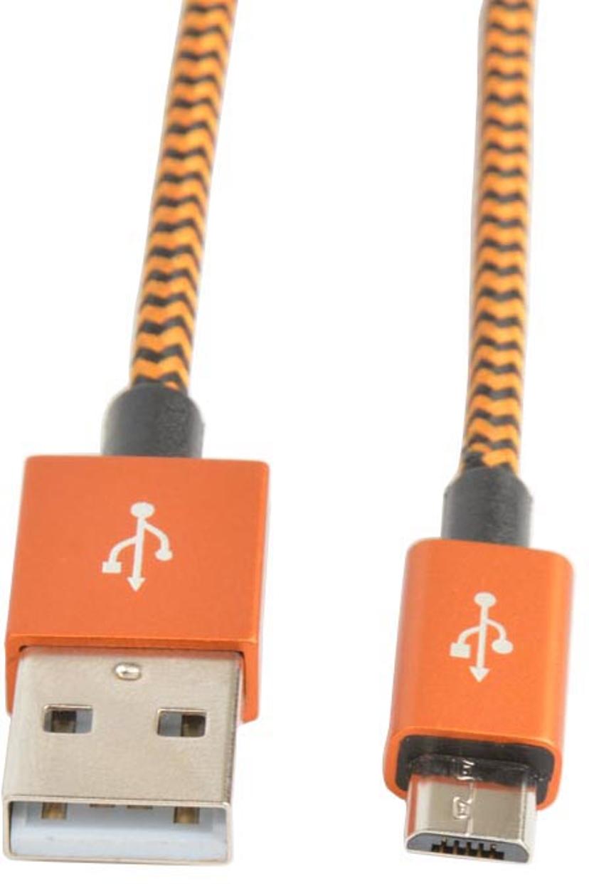 Cirafon USB-kaapeli 1m Micro-USB A USB A Oranssi