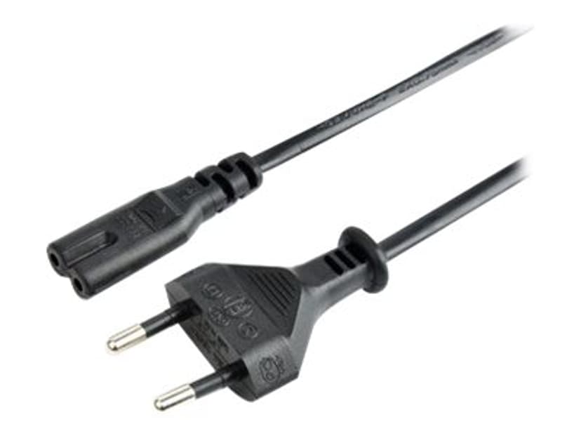 Prokord Strömkabel 2m CEE7/16 C7 coupler Svart