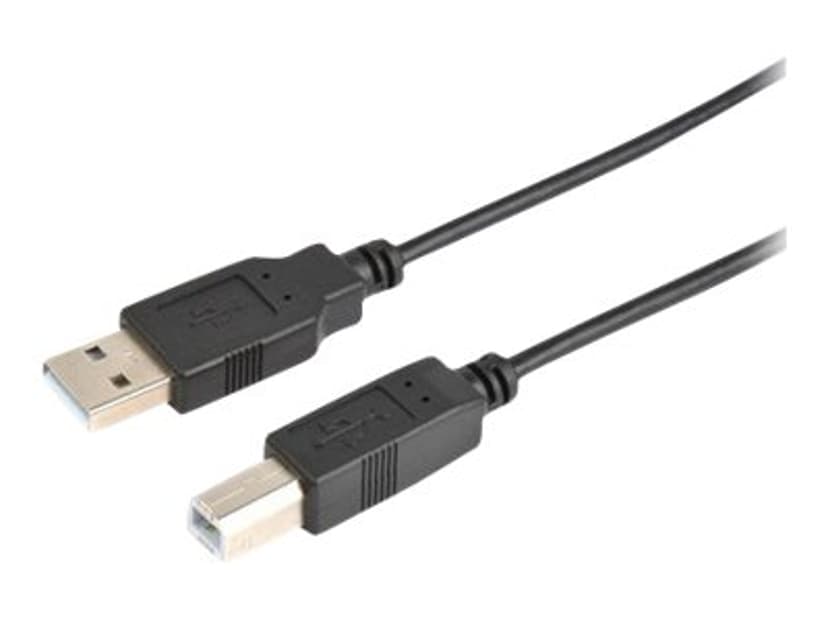 Prokord USB-kabel 1m. USB A USB B Sort