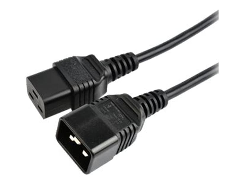 Prokord Power extension cable 2m C20 C19 Zwart