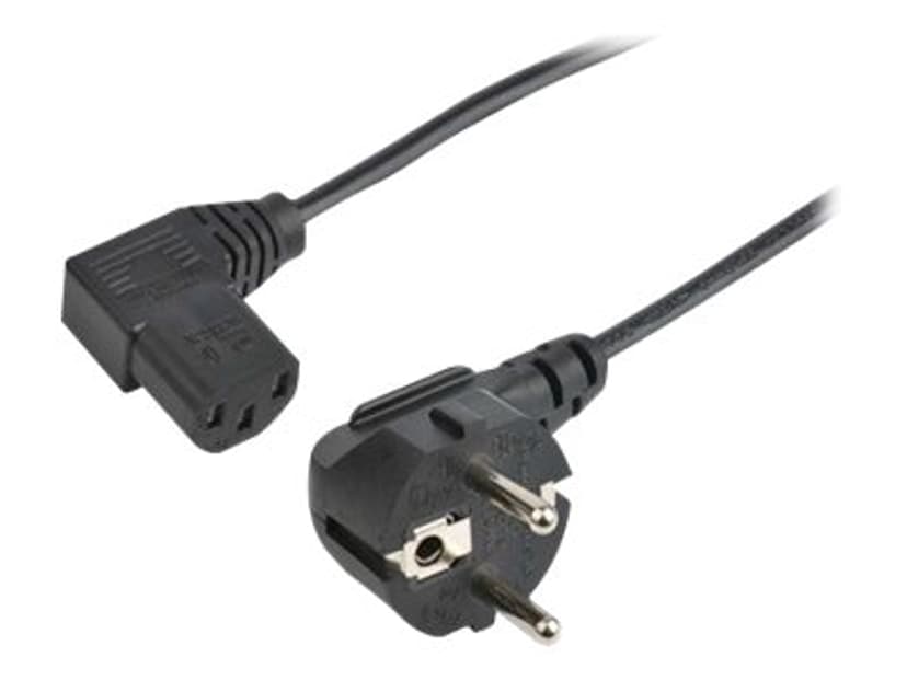 Prokord Strømkabel 2m CEE7/7 C13 kopling Sort