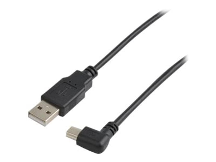 Prokord USB-kabel 2m. USB A Mini-USB B Sort