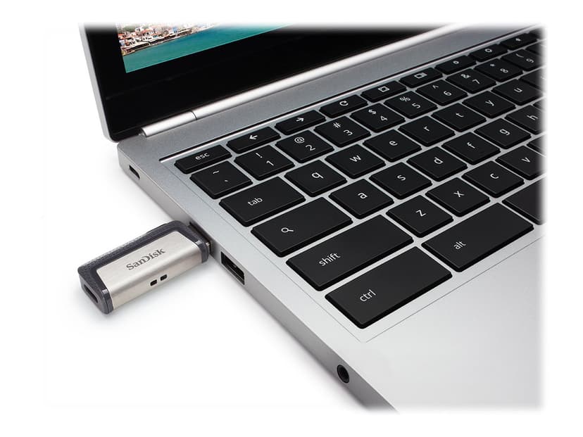 SanDisk Ultra Dual 64GB USB Type-A / USB Type-C Musta, Hopea