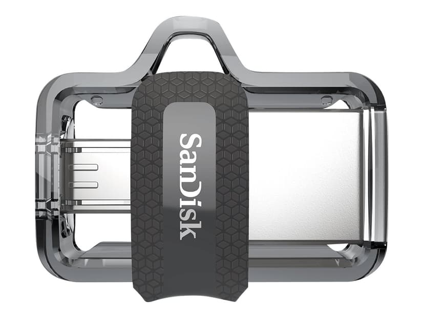 SanDisk Ultra Dual Drive M3.0 32GB USB Type-A / Micro-USB Musta, Hopea, Läpinäkyvä