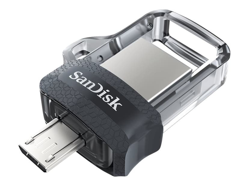 SanDisk Ultra Dual Drive M3.0 32GB USB-A / Micro-USB Musta, Hopea, Läpinäkyvä