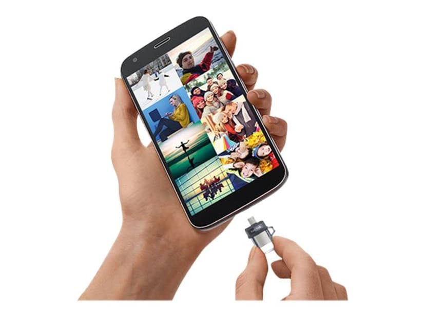 SanDisk Ultra Dual 32GB USB Type-A / Micro-USB Zwart, Zilver, Transparant