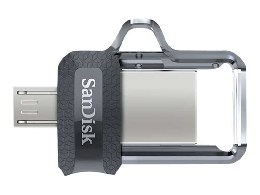 SanDisk Ultra Dual Drive M3.0 32GB USB-A / Micro-USB Svart, Silver, Transparent
