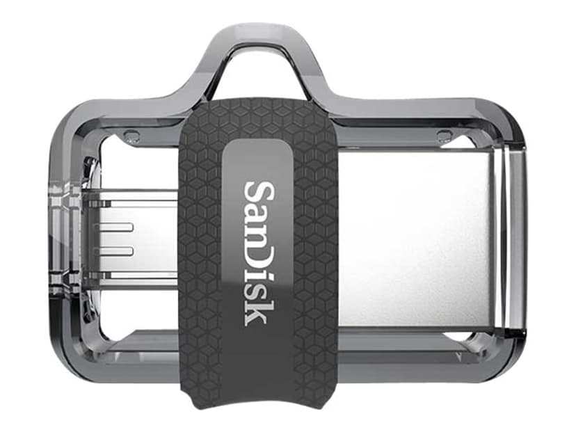SanDisk Ultra Dual Drive M3.0 32GB USB-A / Micro-USB Svart, Silver, Transparent
