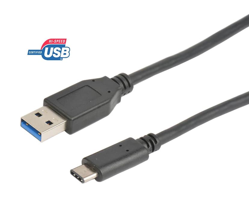 Cirafon Billader + 1M USB-C kabel Sort 1m