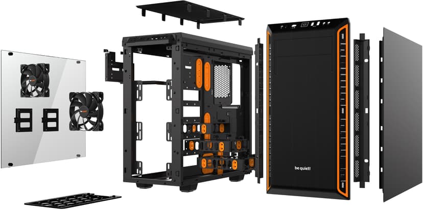 be quiet! PURE BASE 600 Window Midi Tower Orange, Svart