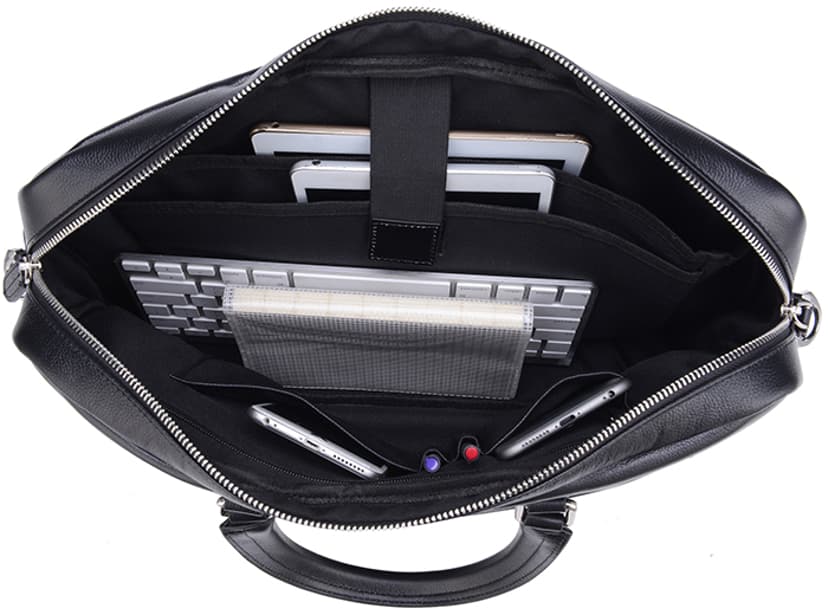 Cirafon Leather Sport Datorväska 15.6" Echt leer Zwart