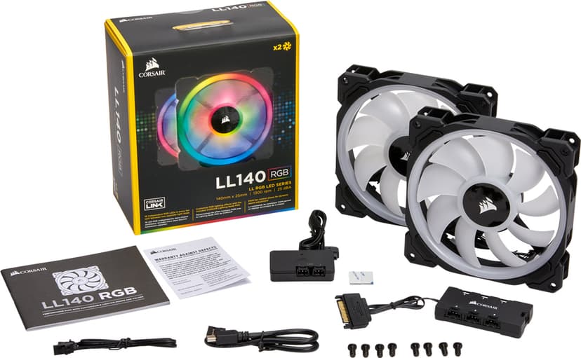 Corsair LL140 RGB PWM DOUBLE P + Lightning Node PRO Fläkt