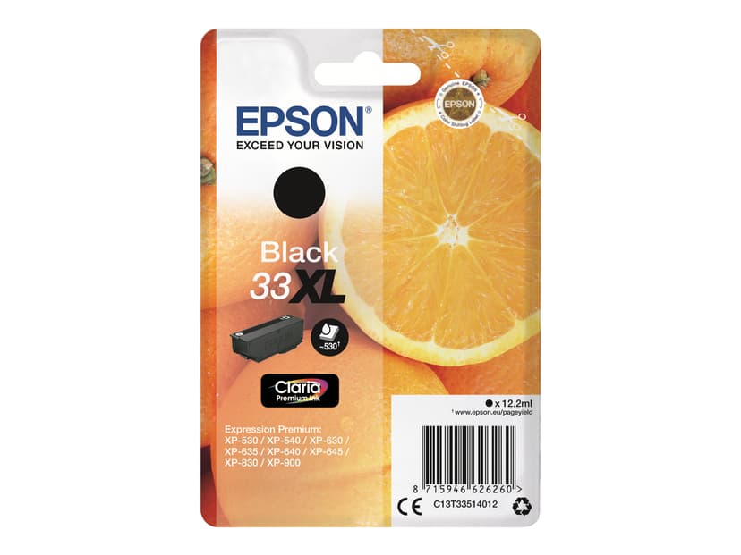 Epson Blekk Svart Claria Premium 33XL - XP-530