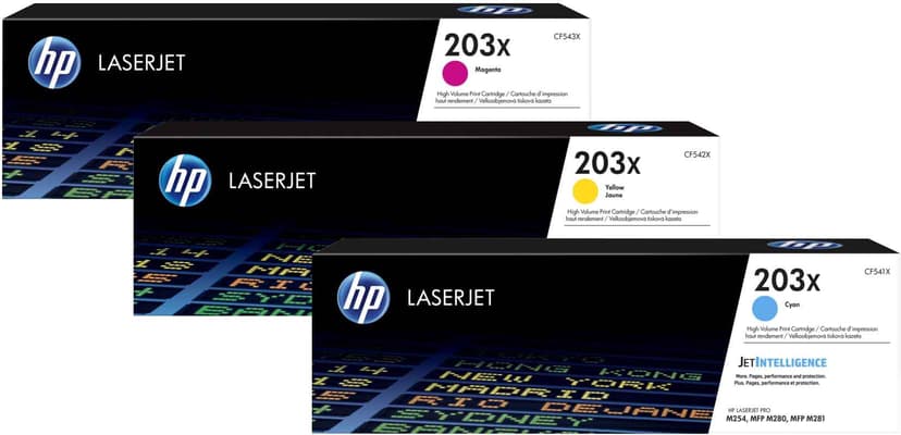 HP Toner Kit (C/M/Y) 203X 2.5K - CLJ Pro M254/M280
