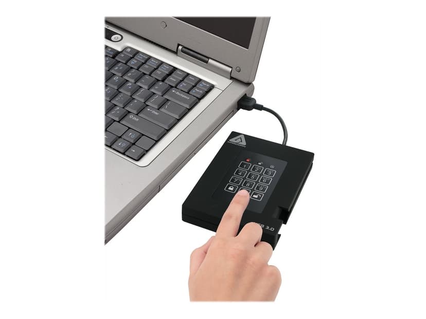 Apricorn Padlock fortress 8TB SSD USB-A Svart