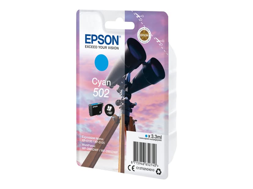 Epson Blekk Cyan 502 - XP-5100/5105/WF-2860/2865