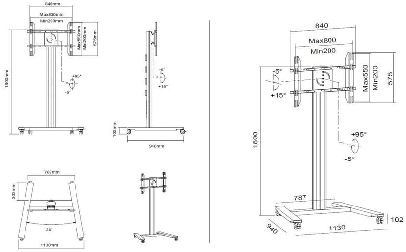 Multibrackets Public Display Stand 180 HD Single