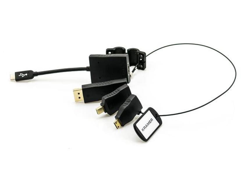 Kramer Adaptor Ring 5 DP/Mini-DP/USB-C/Mini HDMI To HDMI 0.45m Svart