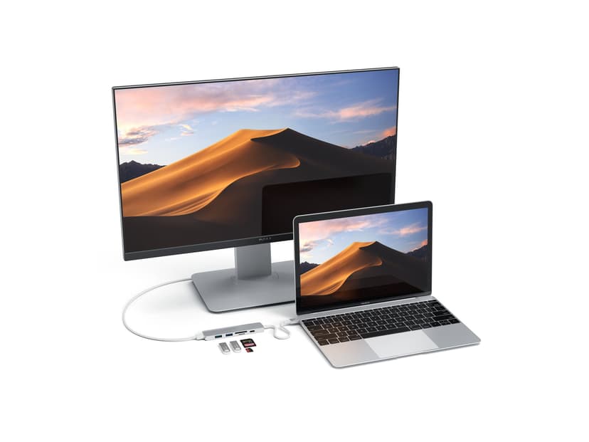 Satechi Slim Aluminum Type-C Multi-Port Adapter V2 USB 3.2 Gen 1 (3.1 Gen 1) Type-C