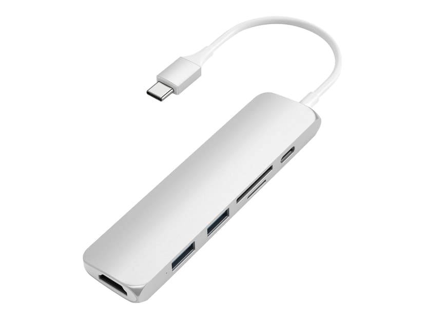 Satechi Slim Aluminum Type-C Multi-Port Adapter V2 USB 3.2 Gen 1 (3.1 Gen 1) Type-C