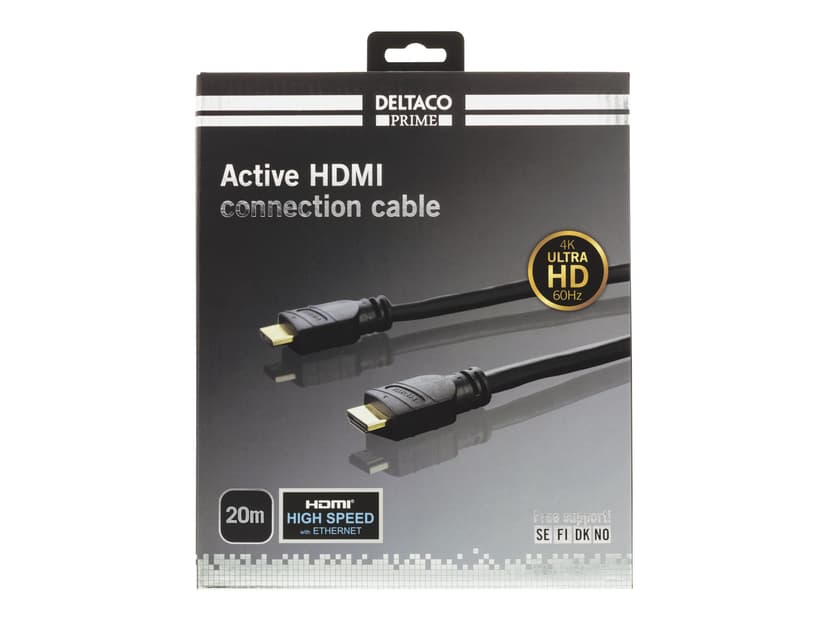Deltaco Prime Aktiv HDMI 20m HDMI HDMI Musta