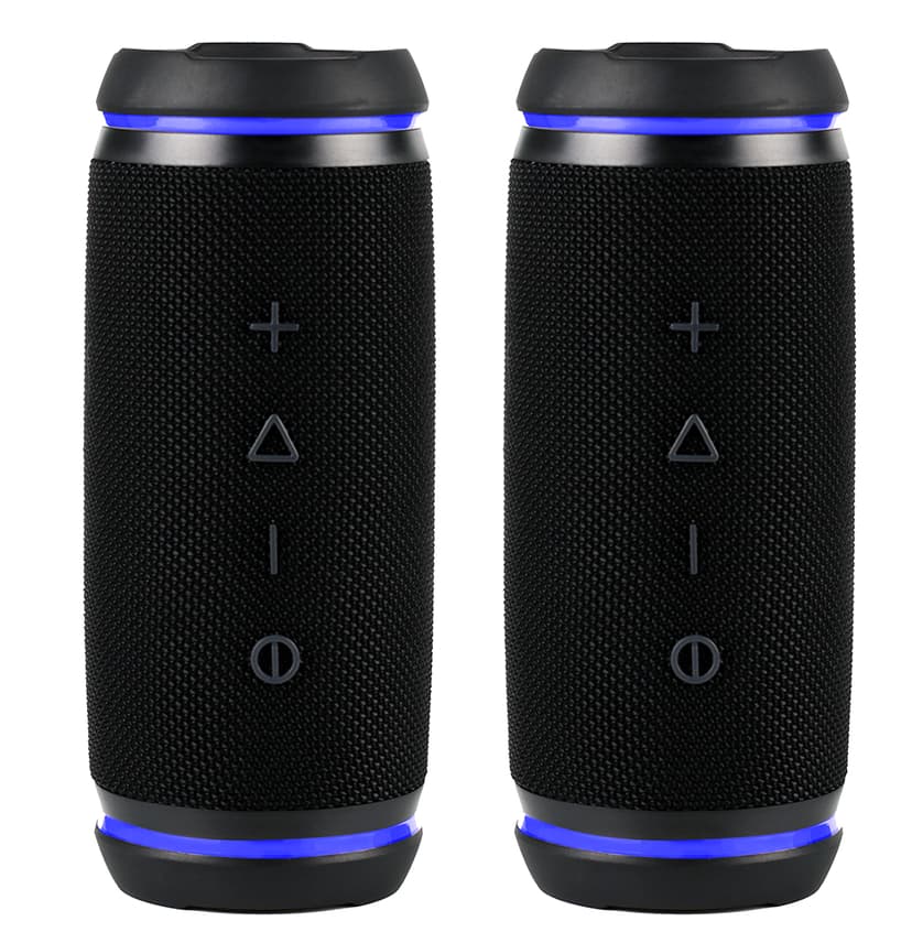 Voxicon W25 Duo – Bærbare Bluetooth-højtalere med stereolyd (2-pak Sort