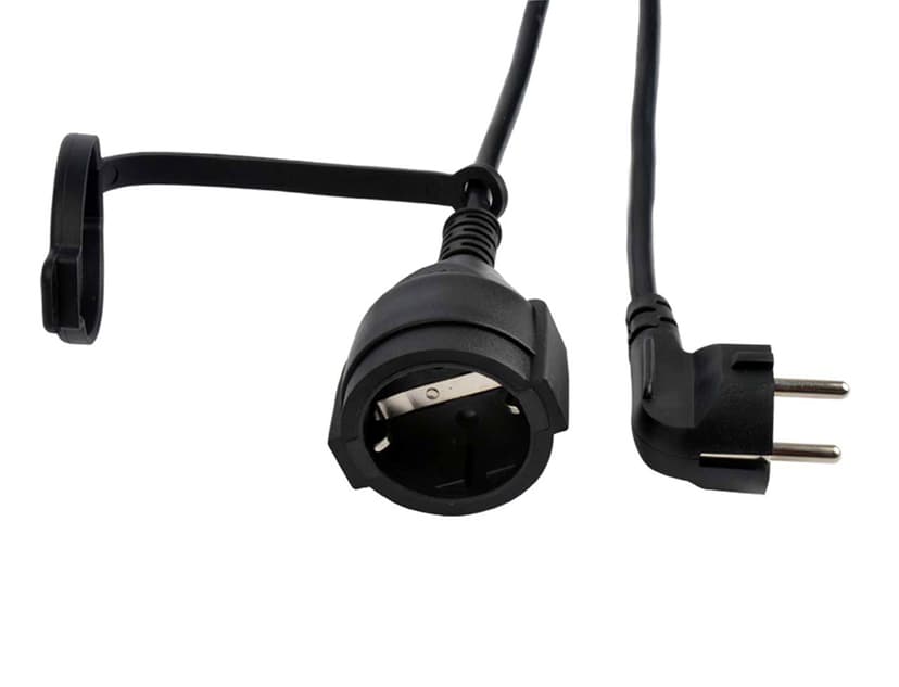 Prokord Power Cord 10m Extenstion Angeld Schuko Black 10m CEE7/7 CEE7/4 Sort