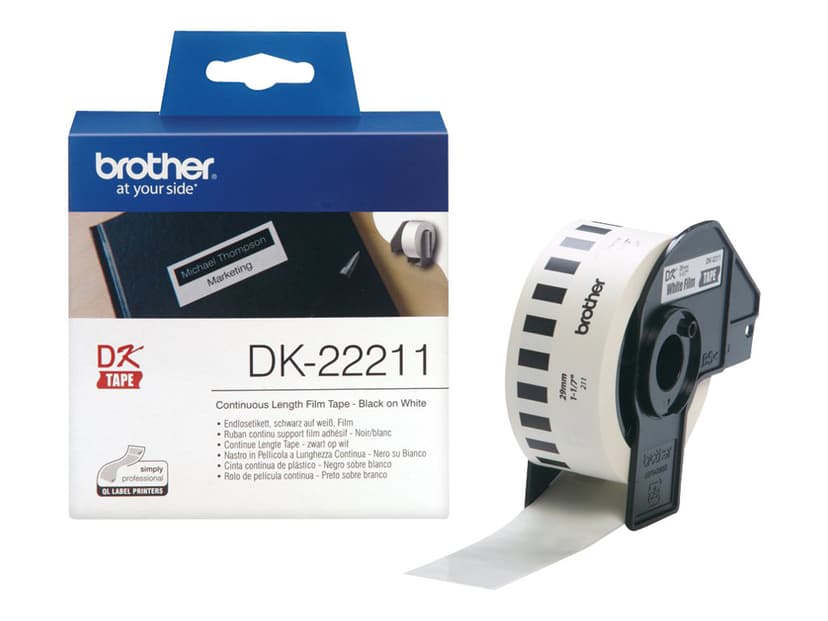Brother Etiketter Kontinuerlig plast 29mm 15,24m Vit