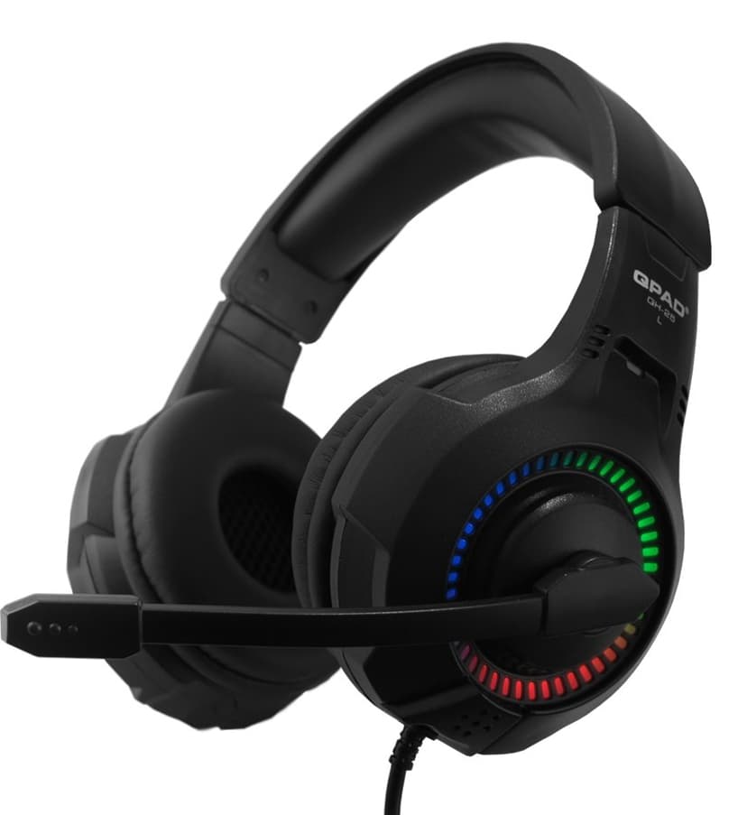 QPAD QH 25 RGB Stereo Gaming Headset Micro-USB Sort