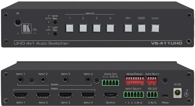 Kramer VS-411UHD 4x1 Automatic 4K60 4:2:0 HDMI Auto Switcher