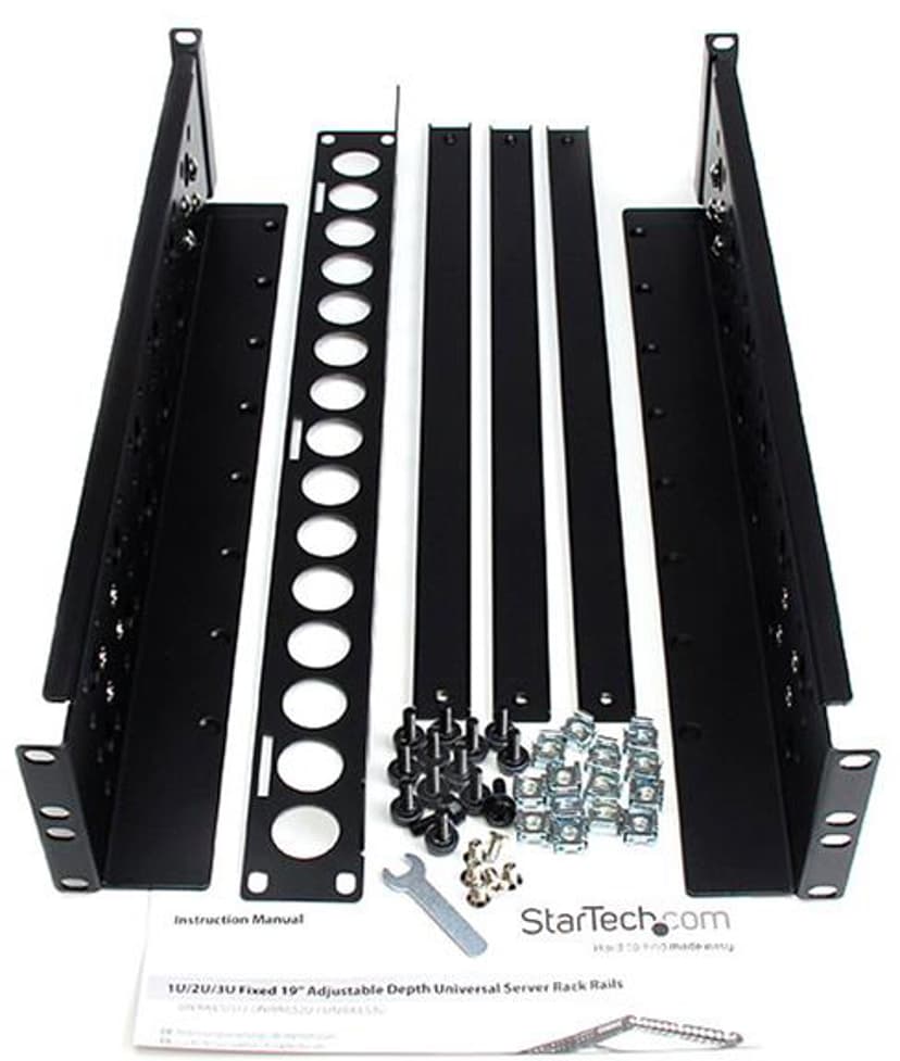 Startech 2U Fixed 19" Adjustable Depth Universal Server Rack Rails