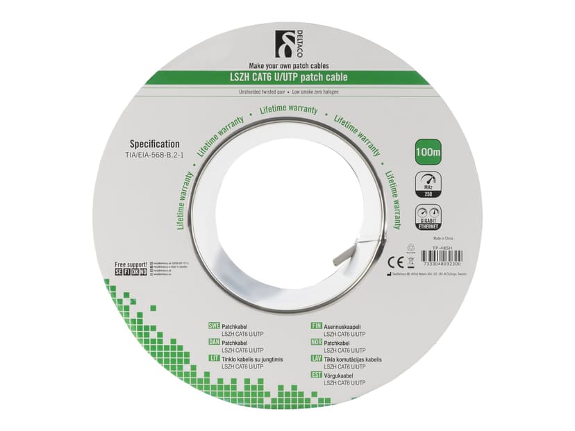 Deltaco Patchkabel Nej Cat6 100m Vit