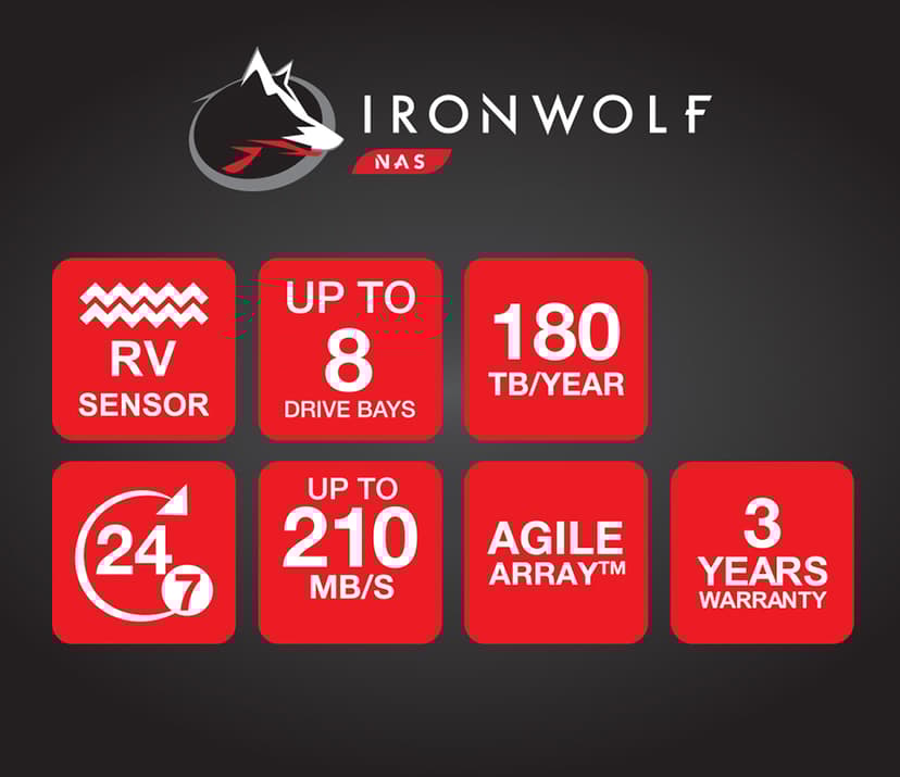 Seagate IronWolf 8TB 3.5" 7200r/min SATA 6.0 Gbit/s Harddisk