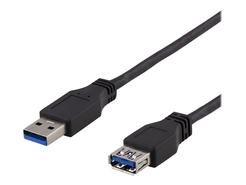 Deltaco USB3-241 1m USB A USB A Svart