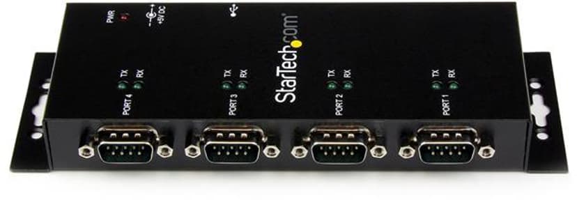 Startech 4-poort USB naar DB9 RS232 Seriële Adapter Hub – Industrieel DIN-rail en Wandmontage USB 2.0 Type-B Serie