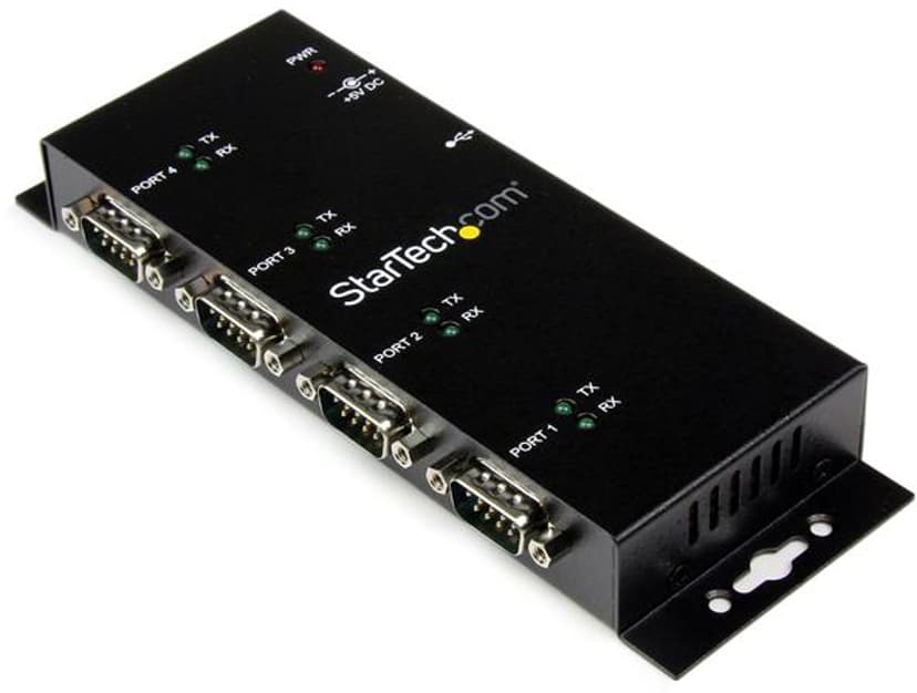 Startech 4-poort USB naar DB9 RS232 Seriële Adapter Hub – Industrieel DIN-rail en Wandmontage USB 2.0 Type-B Serie