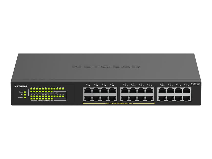 Netgear GS324P 24-Port Gigabit Ethernet Unmanaged PoE+ 190W