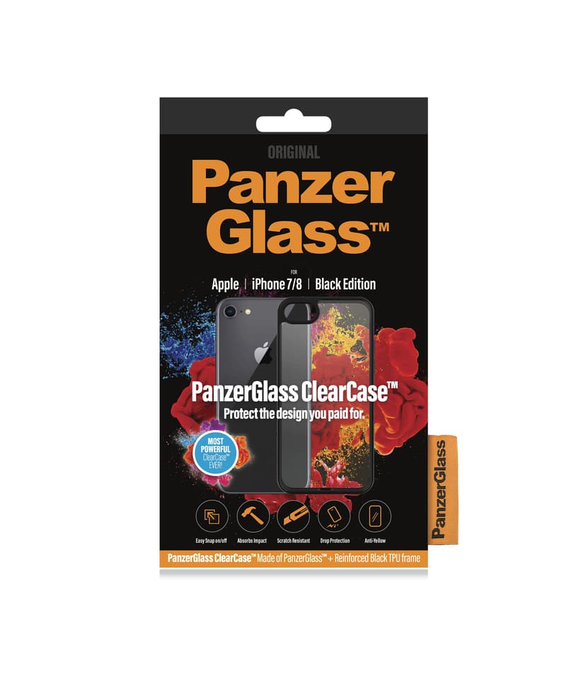 Panzerglass Clearcase BlackFrame iPhone 7/8/SE (2020)/SE (2022) Musta