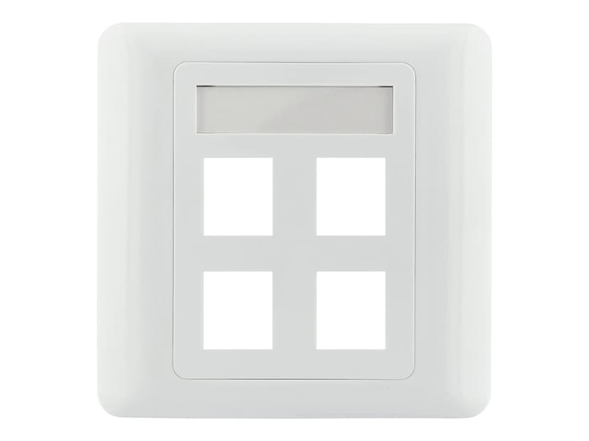 Deltaco VR-228 Keystone Wall Outlet 4-Port White