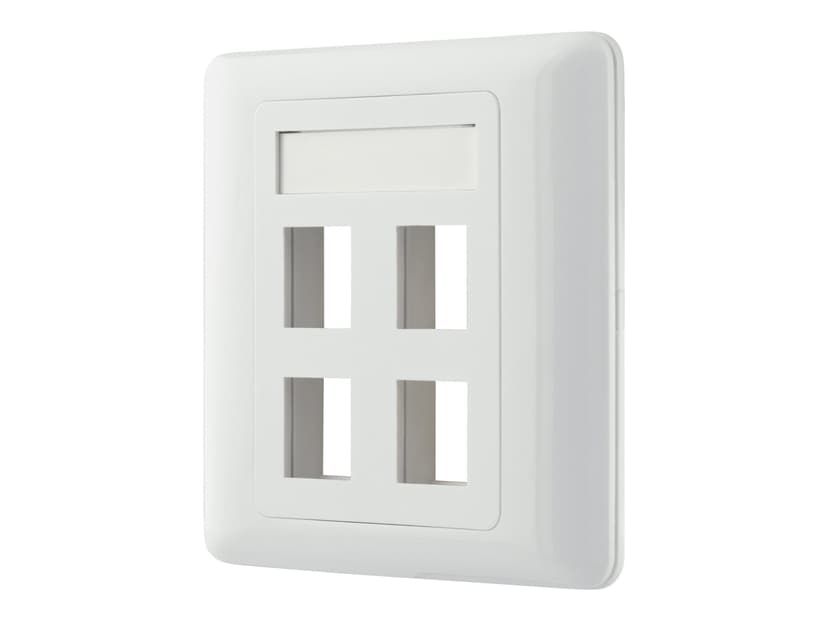 Deltaco VR-228 Keystone Wall Outlet 4-Port White