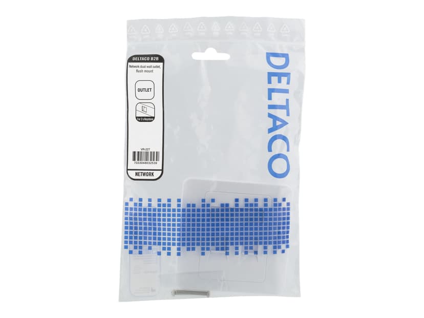 Deltaco VR-227 Infällt 2-port Keystone nätverksuttag
